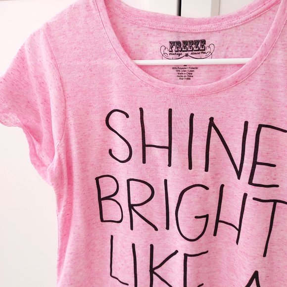 Pink Shine Bright Like a Diamond T-Shirt - Size Medium - Picture 2 of 2
